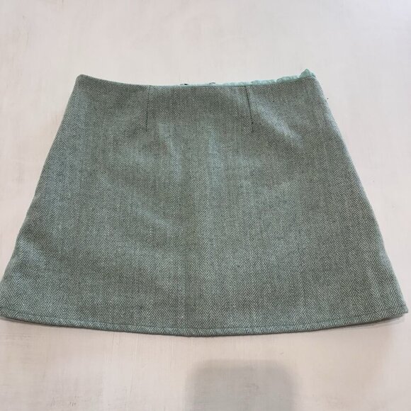 Judith March Mini Skirt Large L Wool Tweed Aztec Western Festival Hipster - Picture 3 of 7
